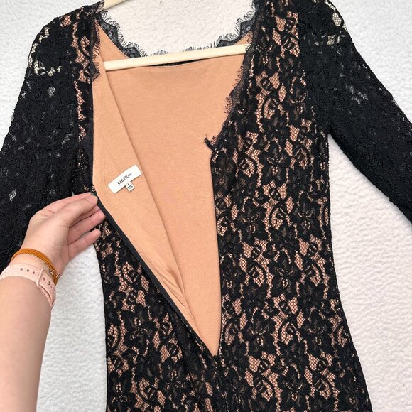 Aritzia Babaton | Women's Lace Mini Dress Black Size 4 - Picture 8 of 10